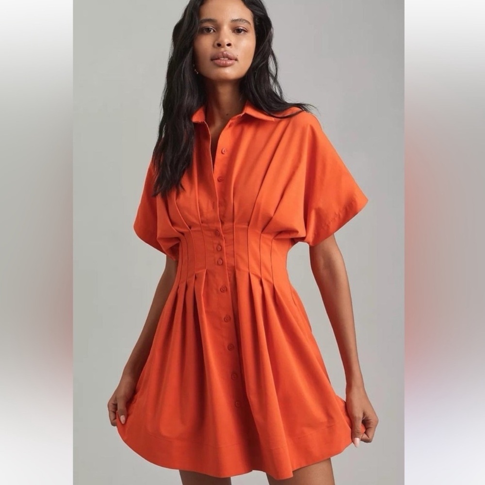 Anthropologie The Tobie Mini Shirt Dress by Exquise